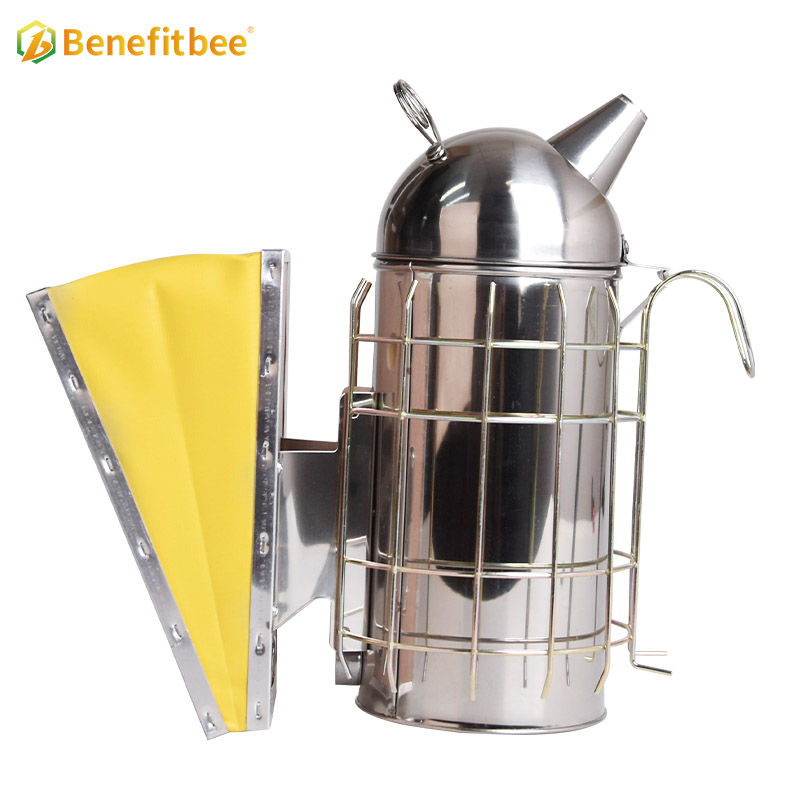 Honey Keeper Bee Hive Smoker Stainless Steel with Heat Shield Beekeeping Beehive Equipment