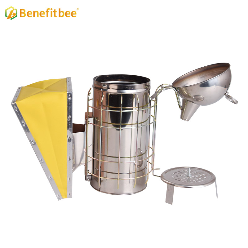 Honey Keeper Bee Hive Smoker Stainless Steel with Heat Shield Beekeeping Beehive Equipment