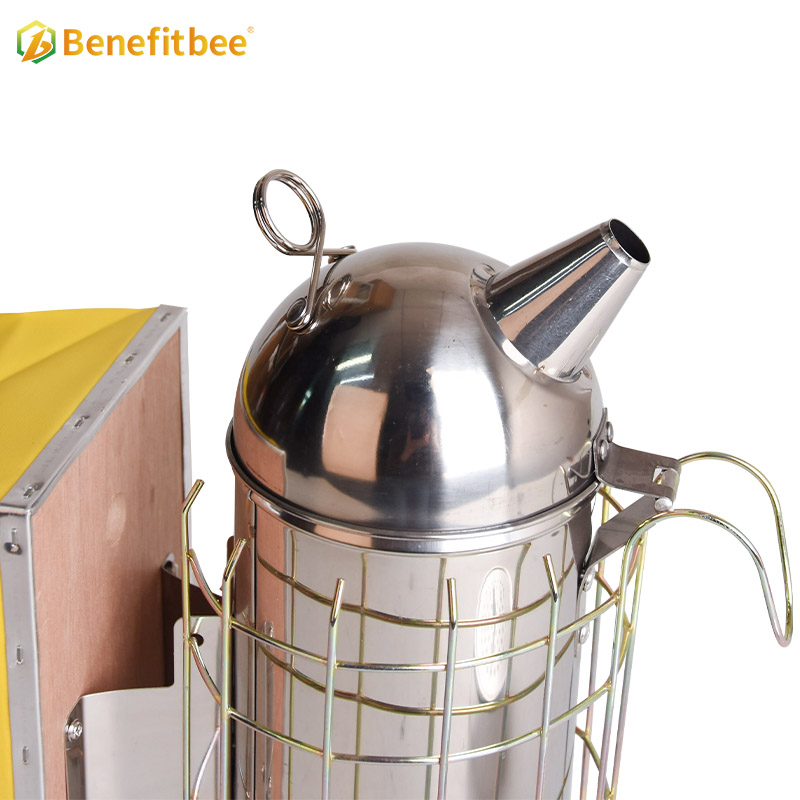 Honey Keeper Bee Hive Smoker Stainless Steel with Heat Shield Beekeeping Beehive Equipment