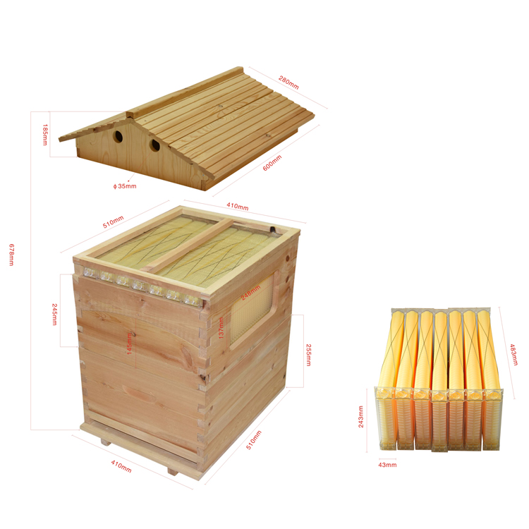 Hive for Bees Automatic Flows hive Beehive Super Box With 7pcs Flows Frame